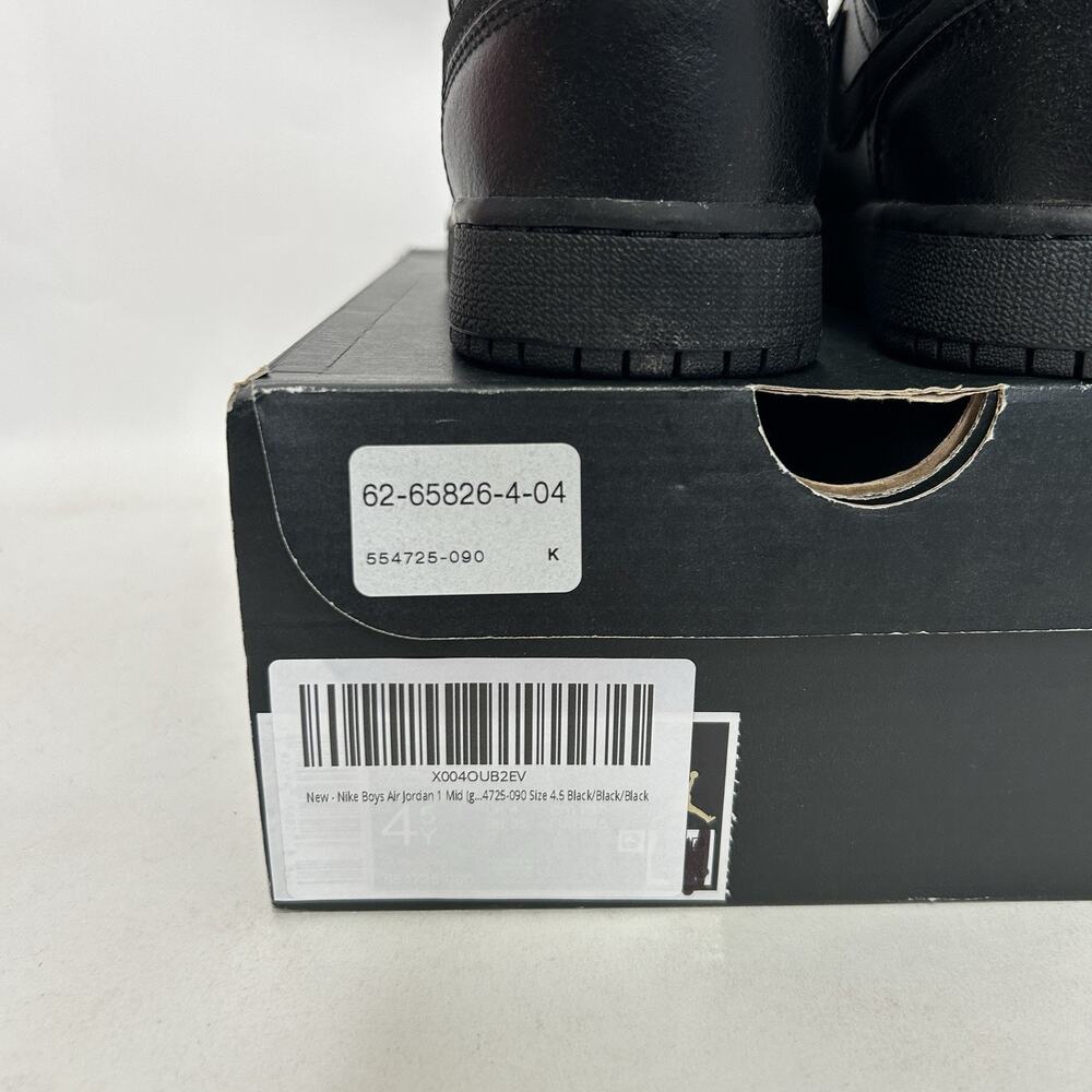 Nike Air Jordan 1 Mid GS “Deep Black Nubuck Swoosh” - Picture 5 of 6